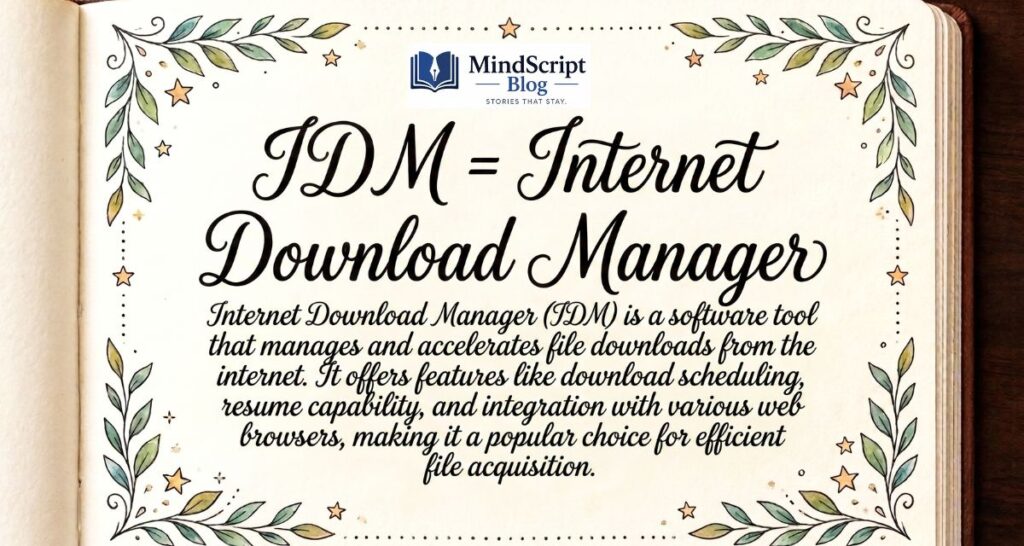 IDM = Internet Download Manager
