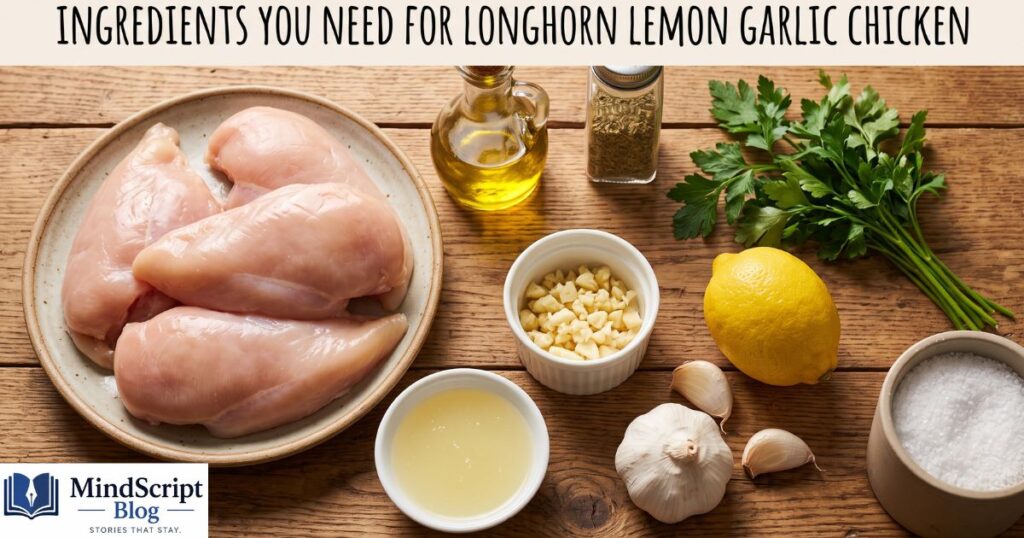 Ingredients You Need for Longhorn Lemon Garlic Chicken