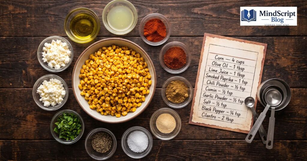 cava fire roasted corn recipe ingredients and measurements with corn lime spices olive oil and cilantro