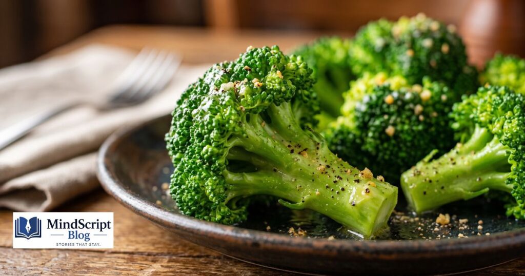 red lobster seasoned broccoli with buttery garlic flavor and crisp tender texture