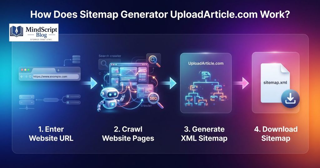 how sitemap generator uploadarticlecom works to create an xml sitemap from website urls